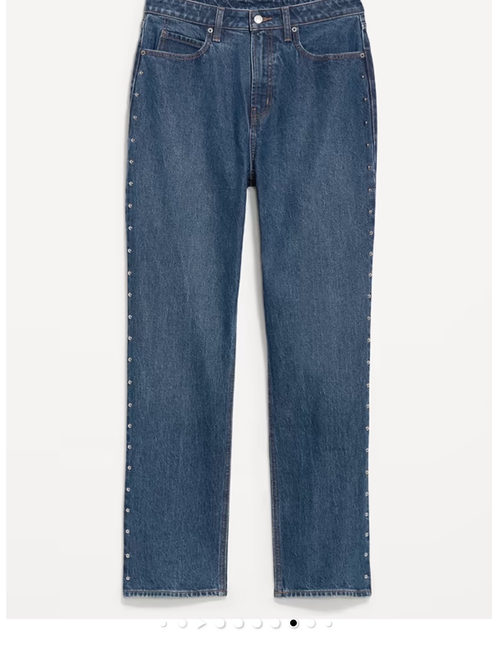 OLD NAVY EXTRA HIGH-WAIST STUDDED STRAIGHT JEANS